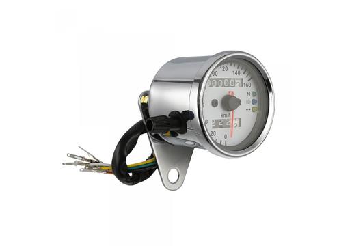 product image for Universal Motorcycle Dual Odometer & Speedometer with LED Backlight